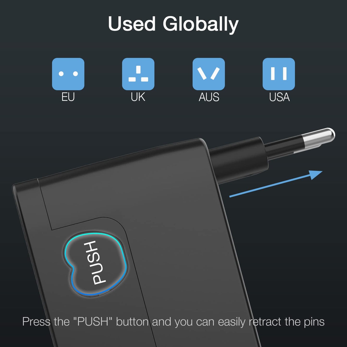 TESSAN Reiseadapter Weltweit, Reisestecker Adapter mit 3 USB A und 1 USB C