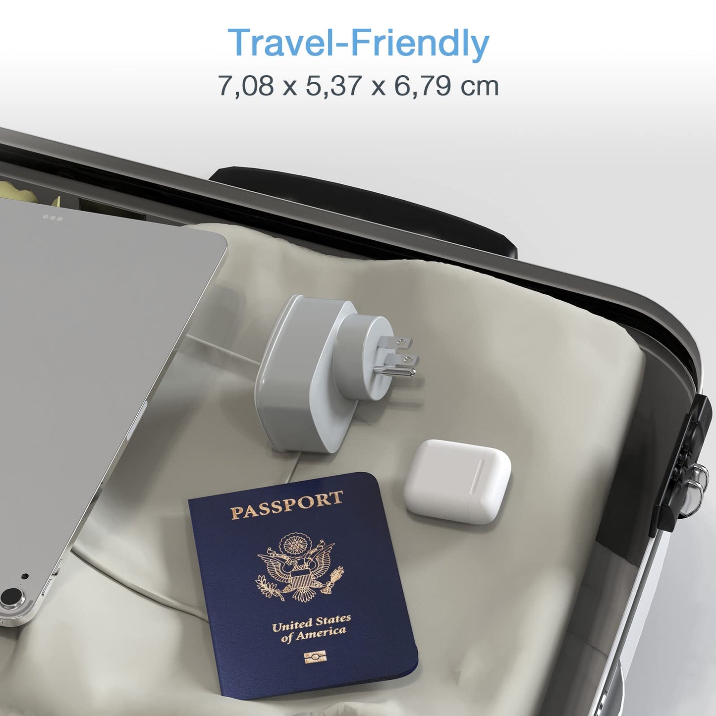 TESSAN 2 Pack Reiseadapter USA Adapter Amerika Deutschland Stecker mit 2 USB 2.4A