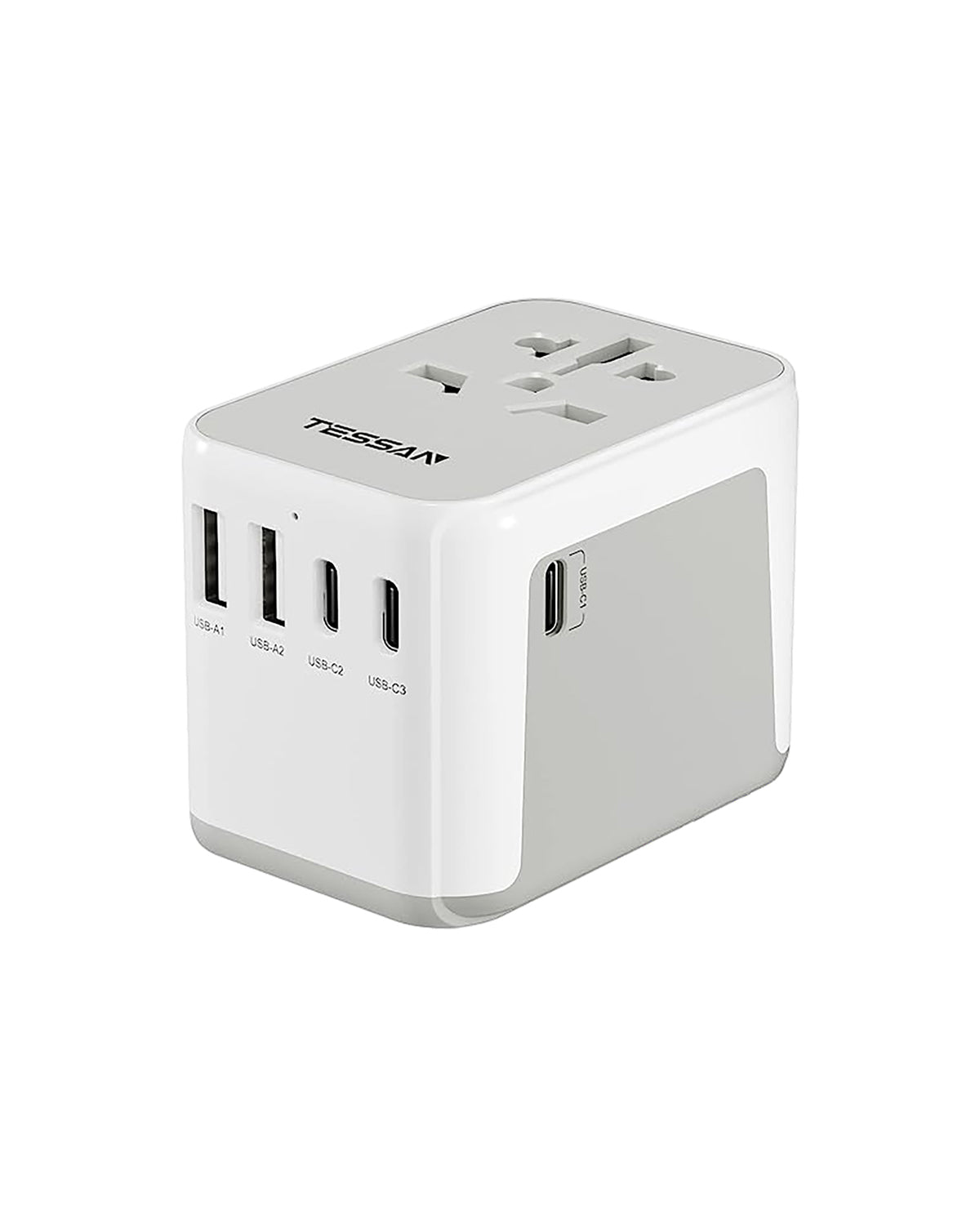 Tessan Universal Reiseadapter Reisesteckdosenadapter weltweit mit 2 USB und 3 USB C