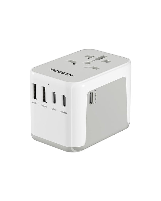 Tessan Universal Reiseadapter Reisesteckdosenadapter weltweit mit 2 USB und 3 USB C