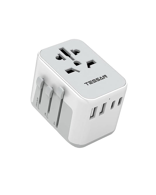 TESSAN Reiseadapter Weltweit, Reisestecker Adapter Weltweit mit 2 USB und 2 USB C