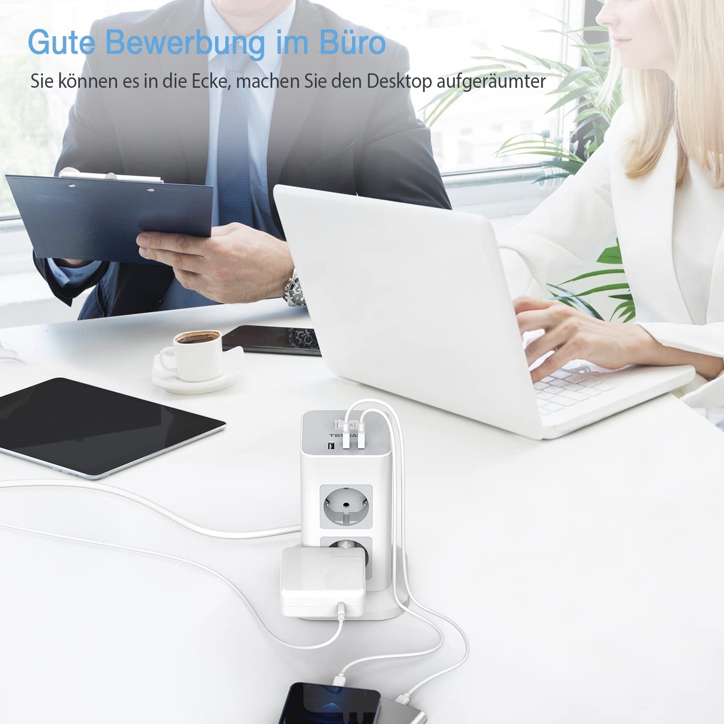 TESSAN 8 Fach Steckdosenleiste Überspannungsschutz mit 3 USB