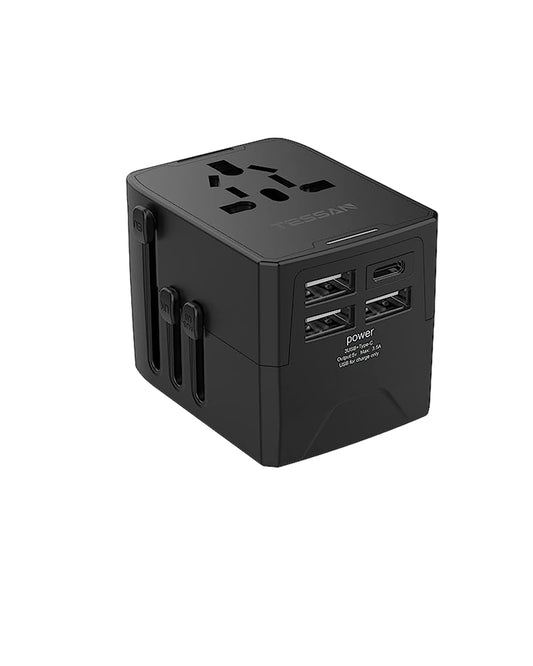 TESSAN Reiseadapter Weltweit, Reisestecker Adapter mit 3 USB A und 1 USB C