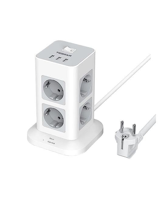 TESSAN 8 Fach Steckdosenleiste Überspannungsschutz mit 3 USB