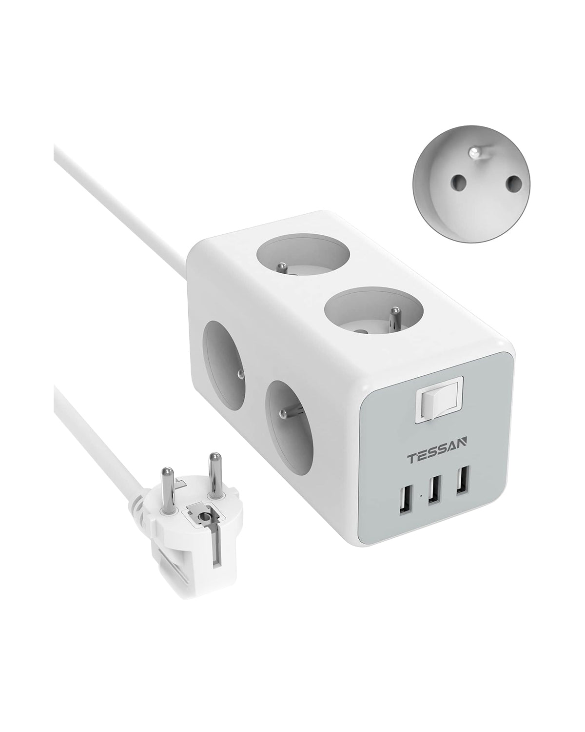 TESSAN 6 Fach Steckdosenleiste mit USB