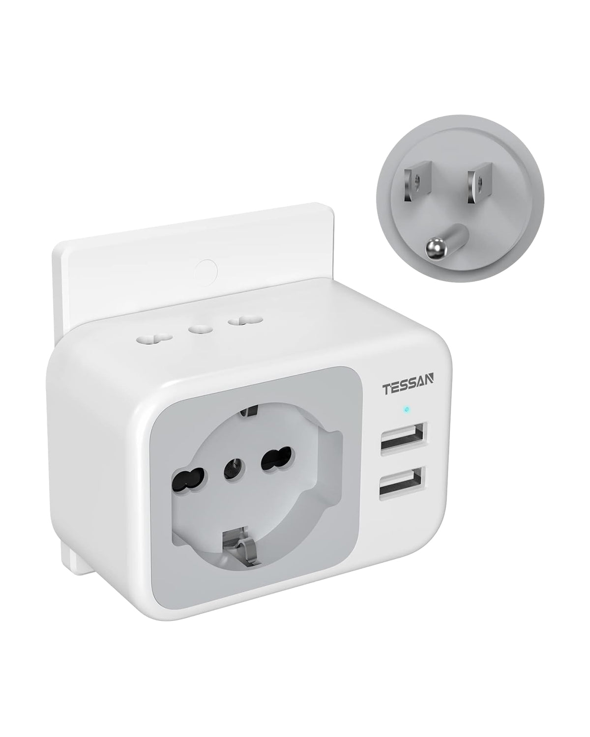 TESSAN Reiseadapter USA, Amerika Deutschland Stecker mit 2 USB