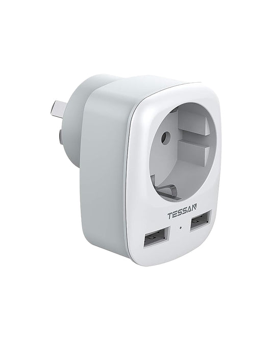 TESSAN Reisestecker Australien Adapter China Deutschland Stecker mit 2 USB 2,4A