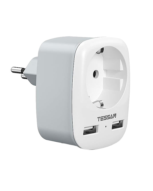 TESSAN EU auf Schweiz,Reiseadapter Schweiz mit 2 USB, Typ J