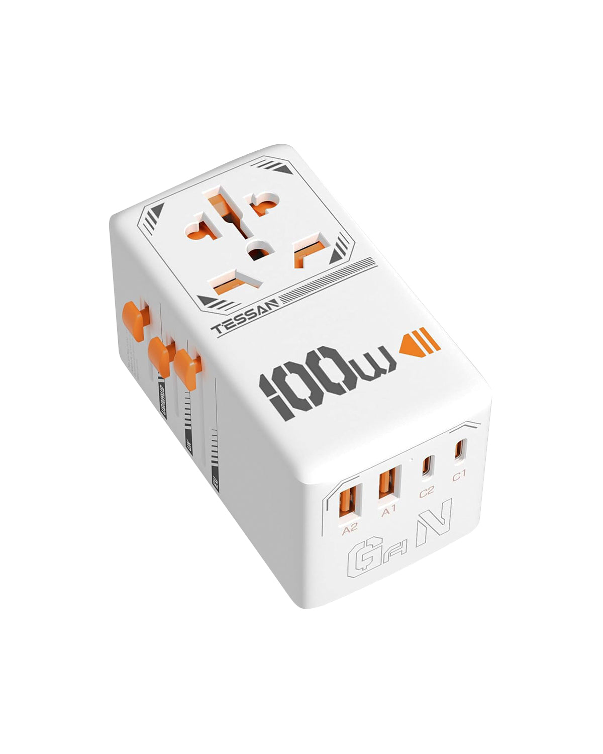TESSAN 35W Reiseadapter Weltweit mit USB C, Schnellladung USB C Adapter