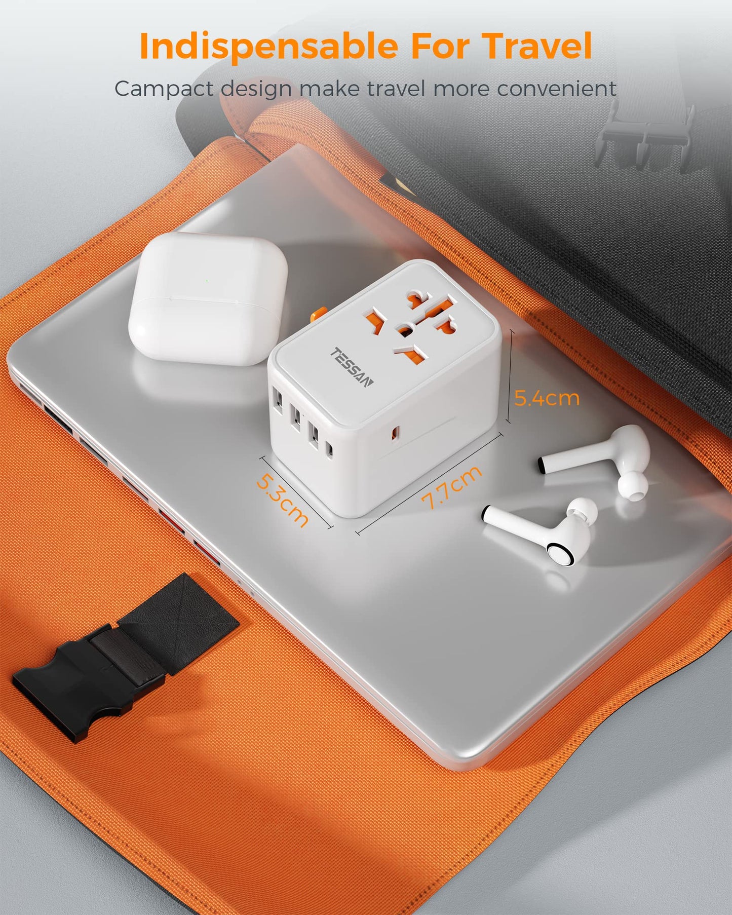 TESSAN 45W Schnelles Aufladen Reisestecker Adapter mit 3 USB und 2 USB C