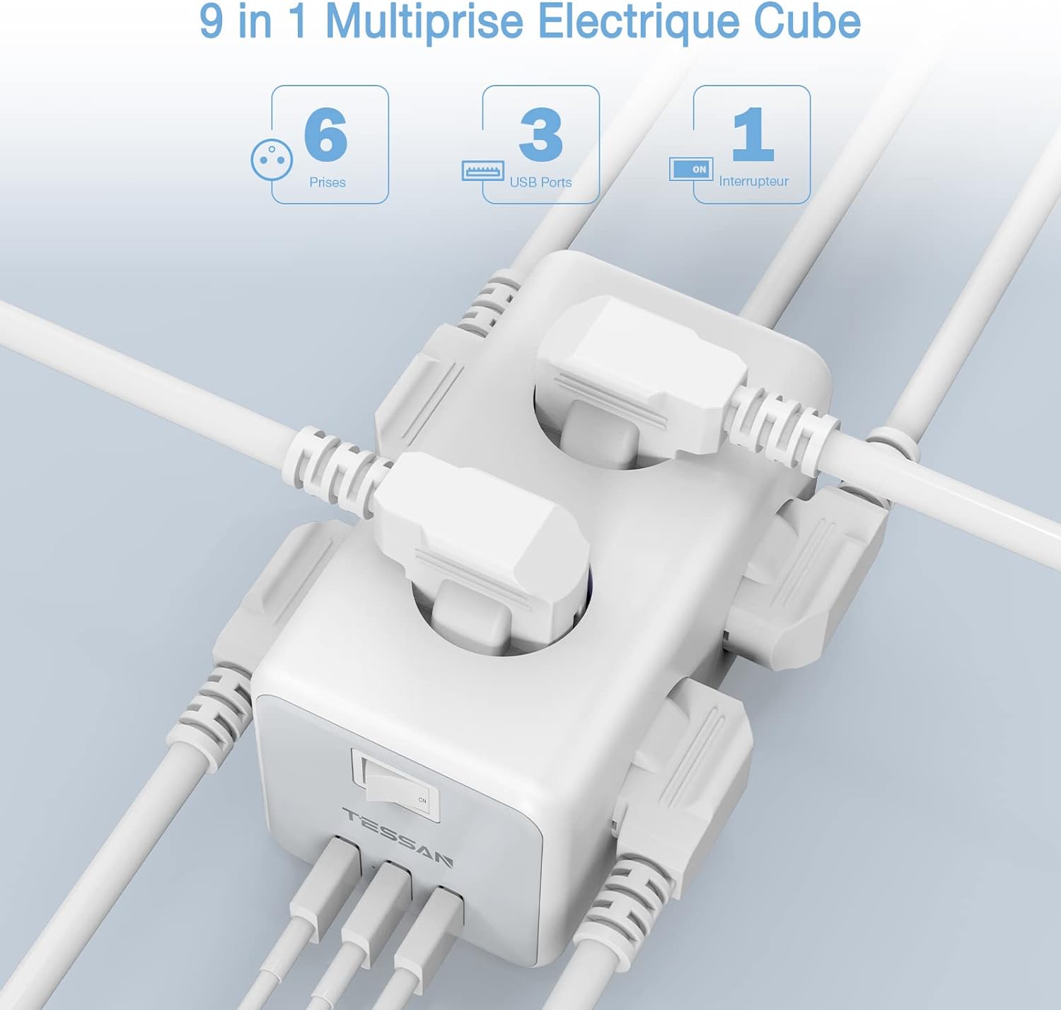 TESSAN 6 Fach Steckdosenleiste mit USB