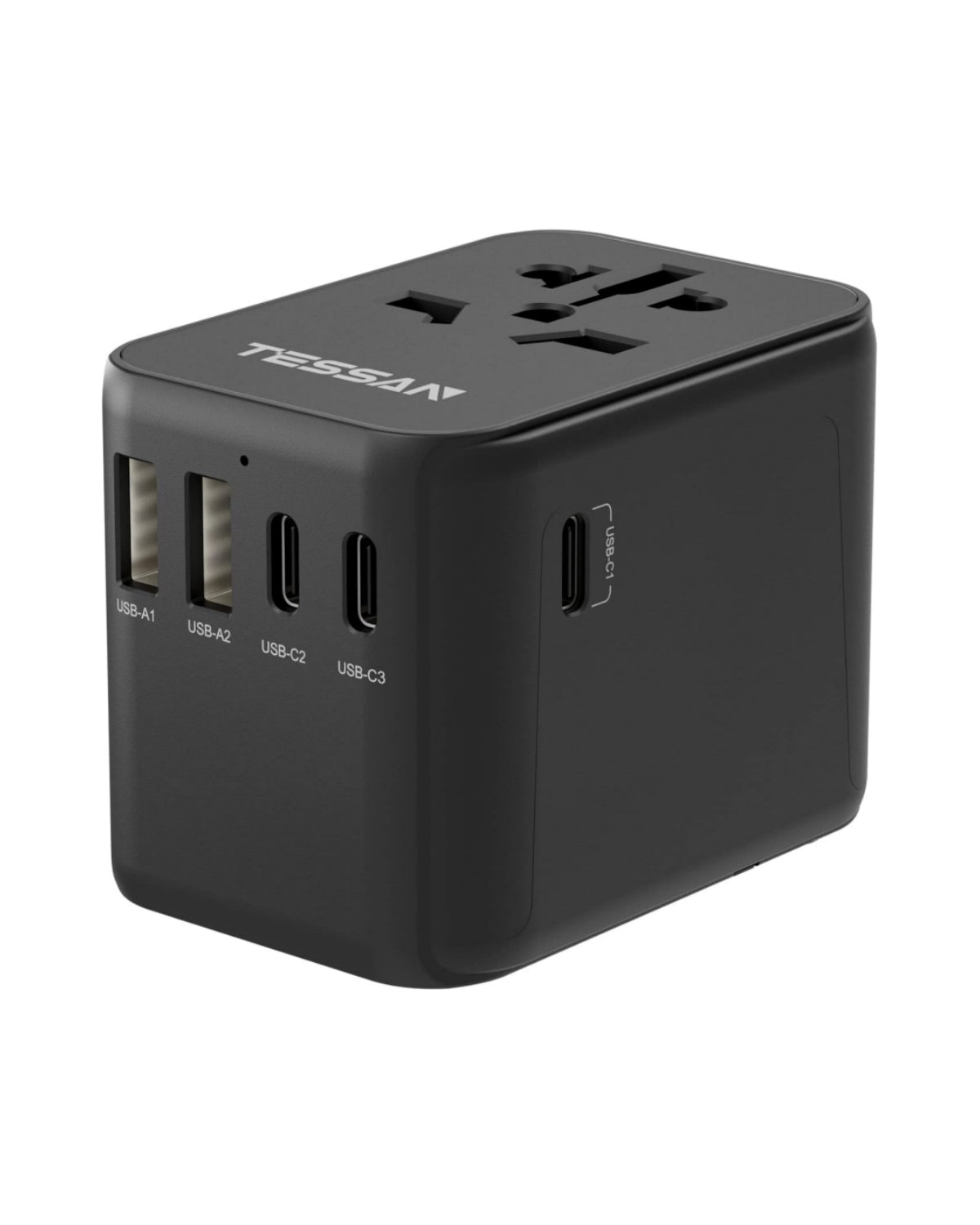 TESSAN Universal Reiseadapter Weltweit mit USB-C und AC Steckdose