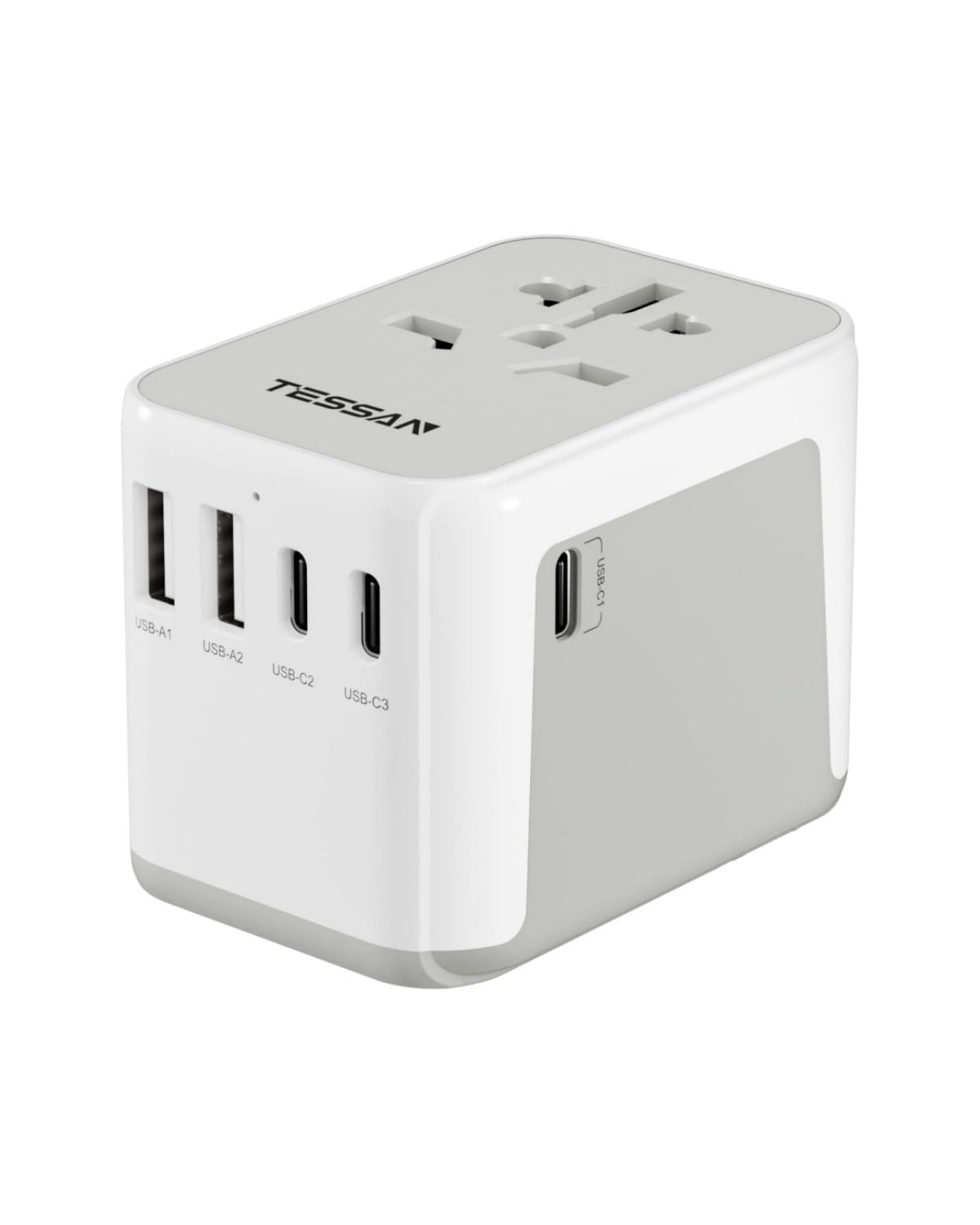 TESSAN Universal Reiseadapter Weltweit mit USB-C und AC Steckdose