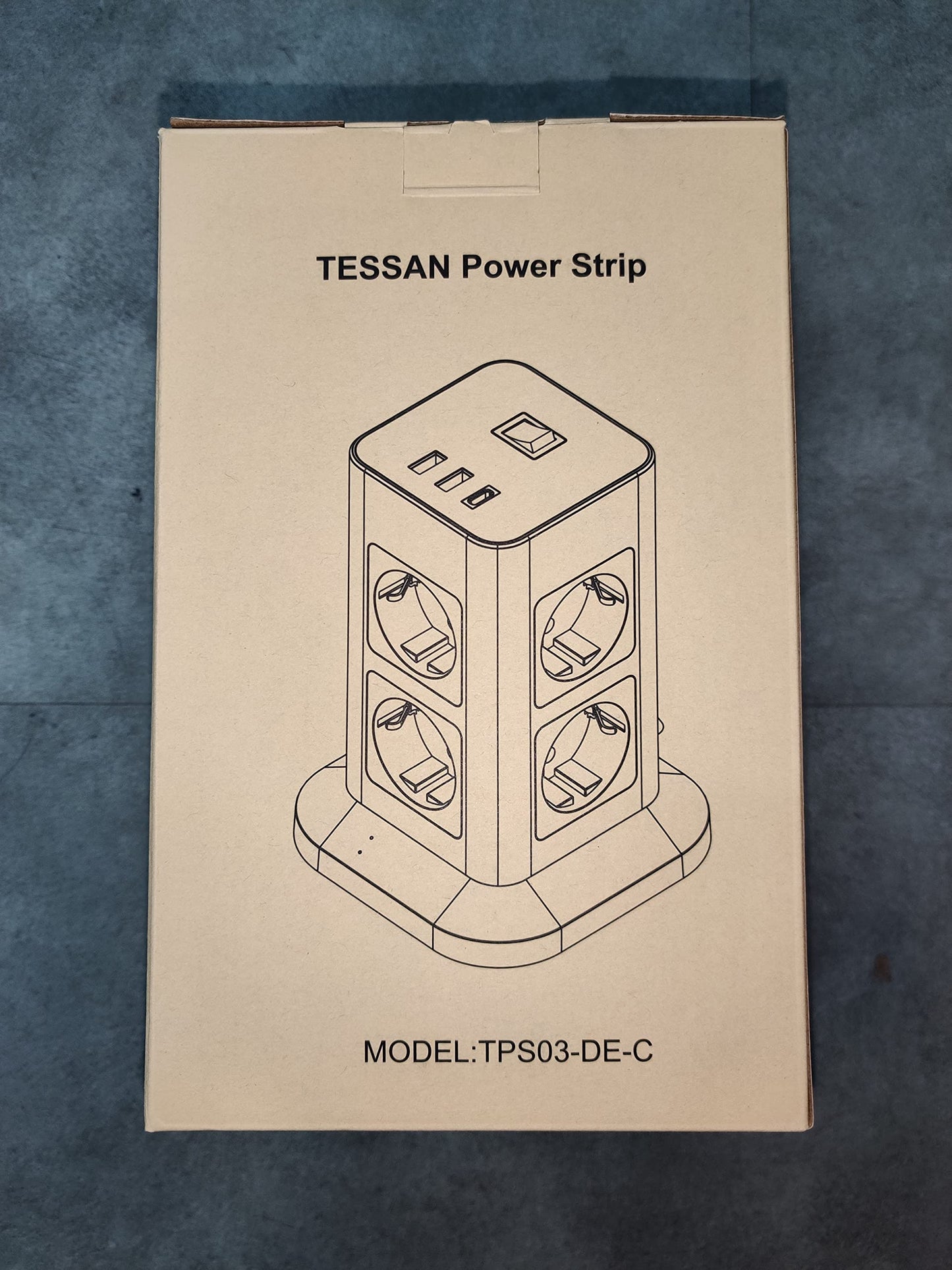TESSAN 8 Fach Steckdosenleiste USB C Mehrfachstecker,mit 2M Verlängerungskabel