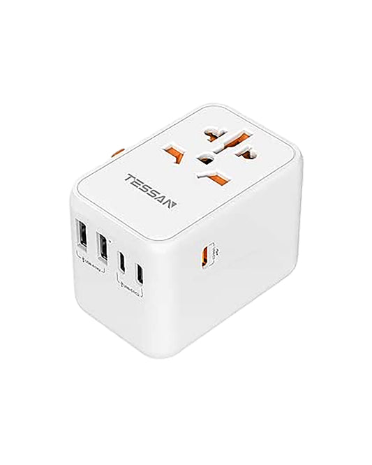 TESSAN Reiseadapter Weltweit mit 2 USB und 3 USB C,65W GaN Travel Adapter Schnellladegerät