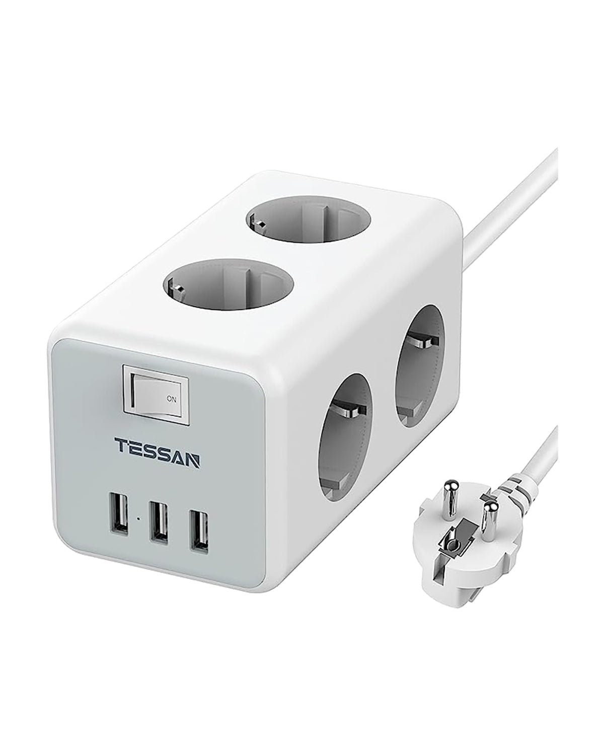 TESSAN 6 Fach Steckdosenleiste mit 3 USB,2M,3600W 16A