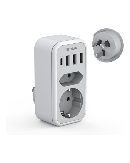 TESSAN 6-in-1 Reiseadapter Australien Typ I mit USB-C