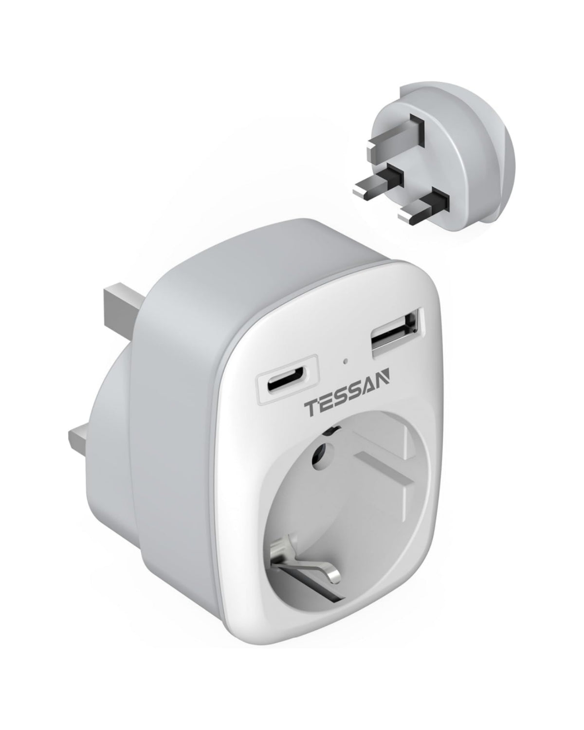 TESSAN UK Reiseadapter Typ G mit USB-C