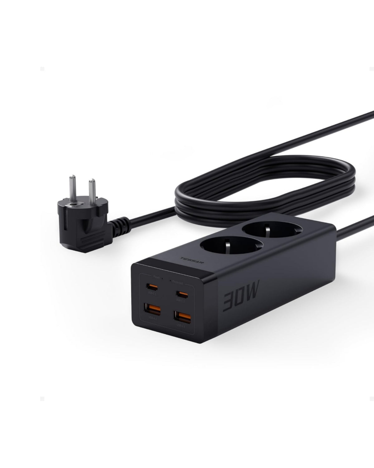 TESSAN 30W GaN USB-C Mehrfachstecker mit 2 AC-Fach