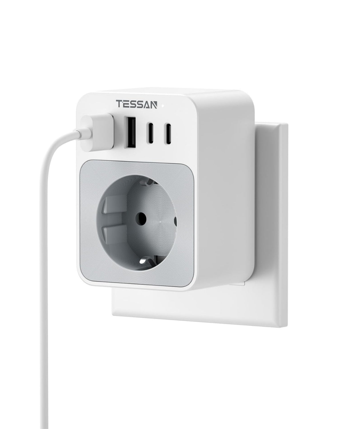 TESSAN Steckdosenadapter 3600W mit 4 USB und USB-C