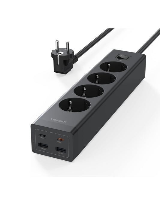 TESSAN 20W GaN USB-C Mehrfachsteckdose mit 4 AC-Fach