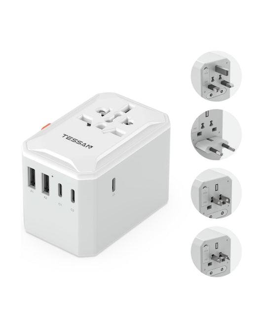 TESSAN 28W Universal Reiseadapter mit 5 USB WTA06