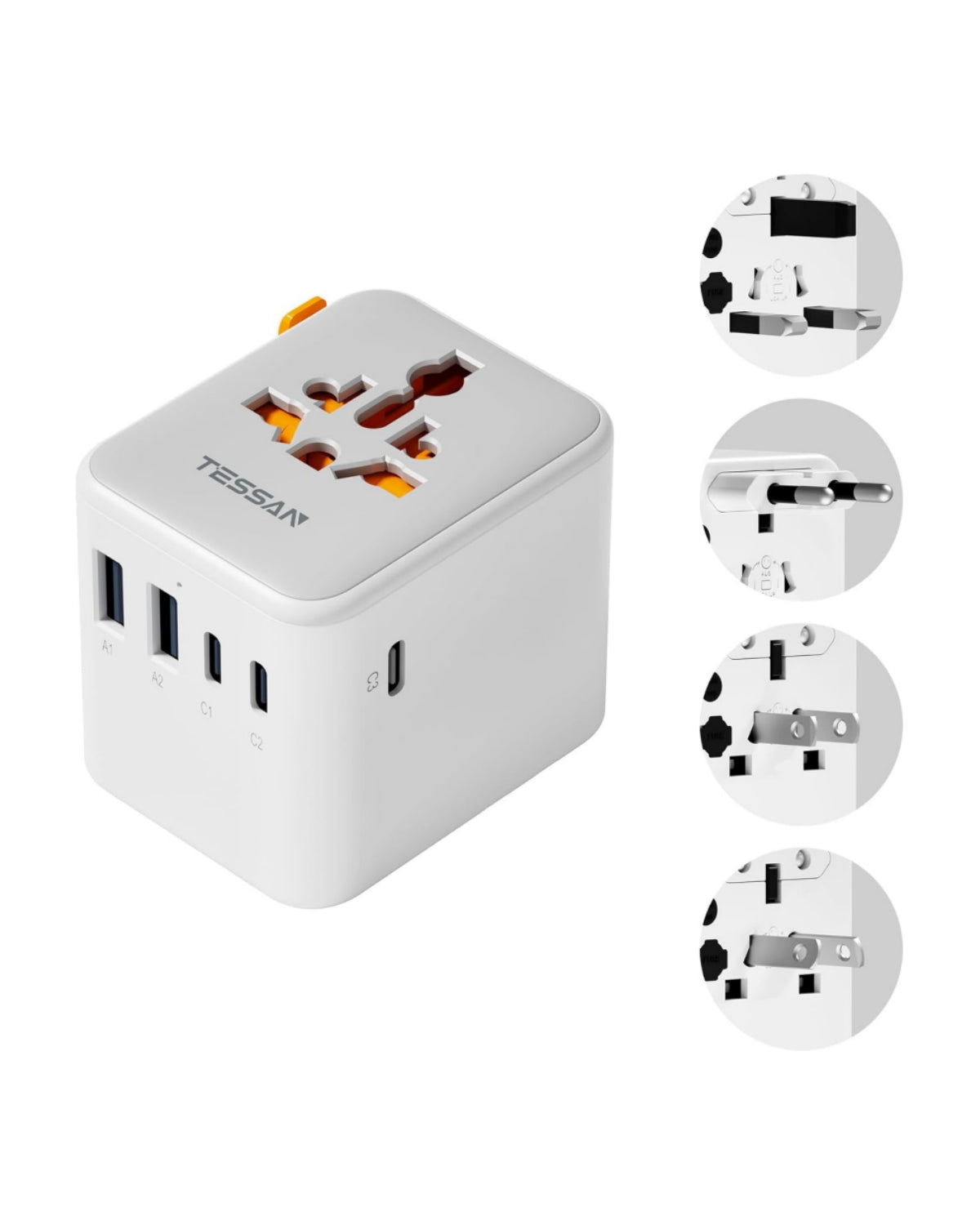 TESSAN Universal Reiseadapter mit 5 USB-Anschlüssen
